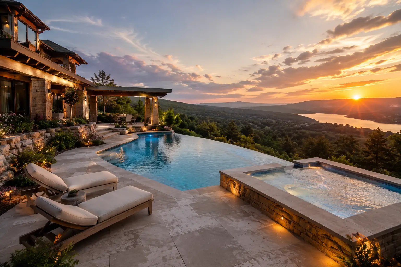 Hillside luxury pool retreat
