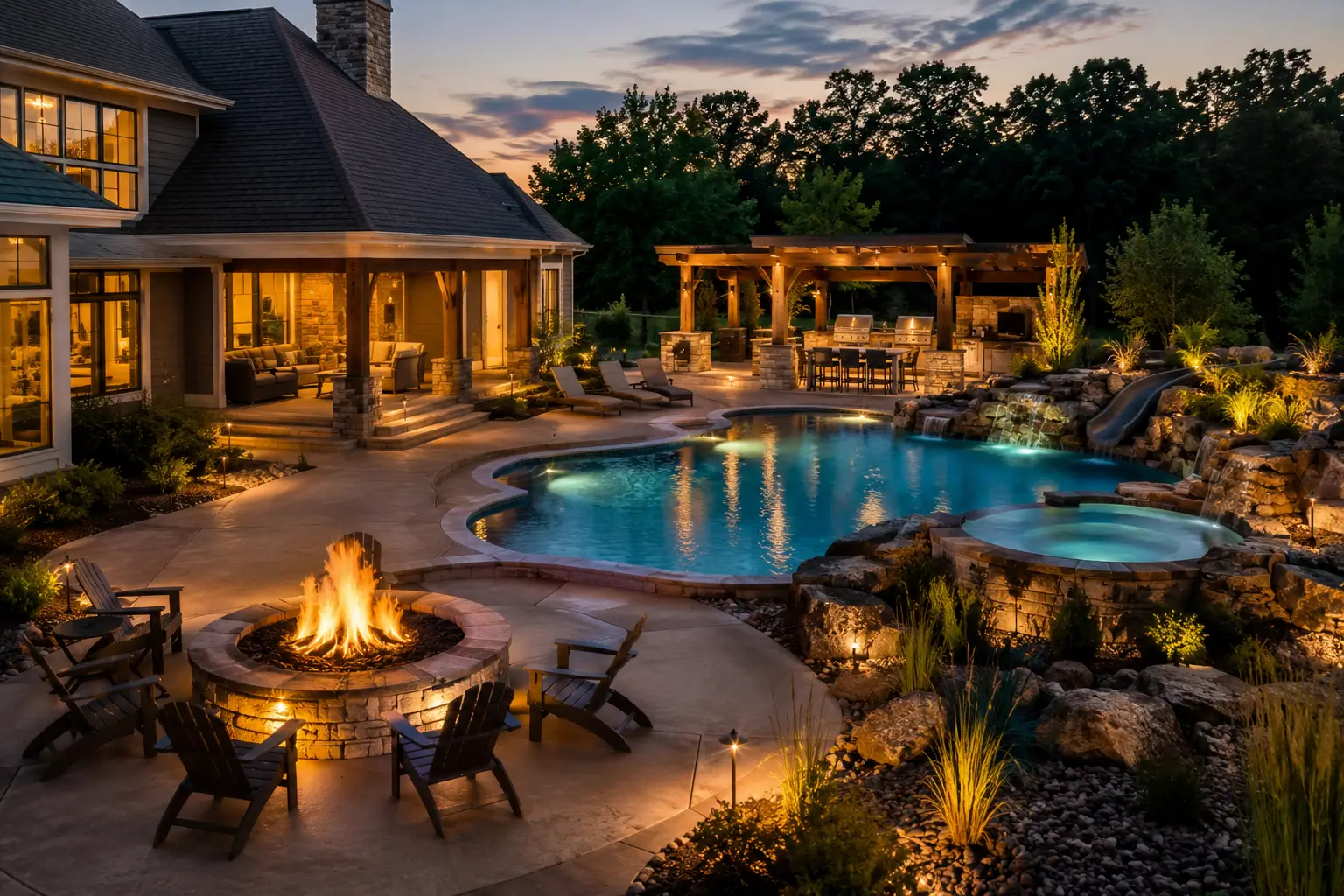Luxury backyard pool transformation